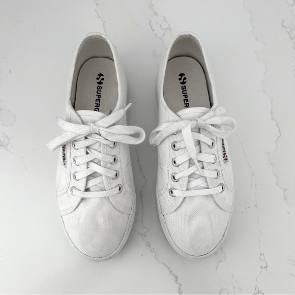 Superga Platform 2790 Sneaker Shoe Canvas Retro Coachella White Womens 7.5/ EU38 - Picture 14 of 14